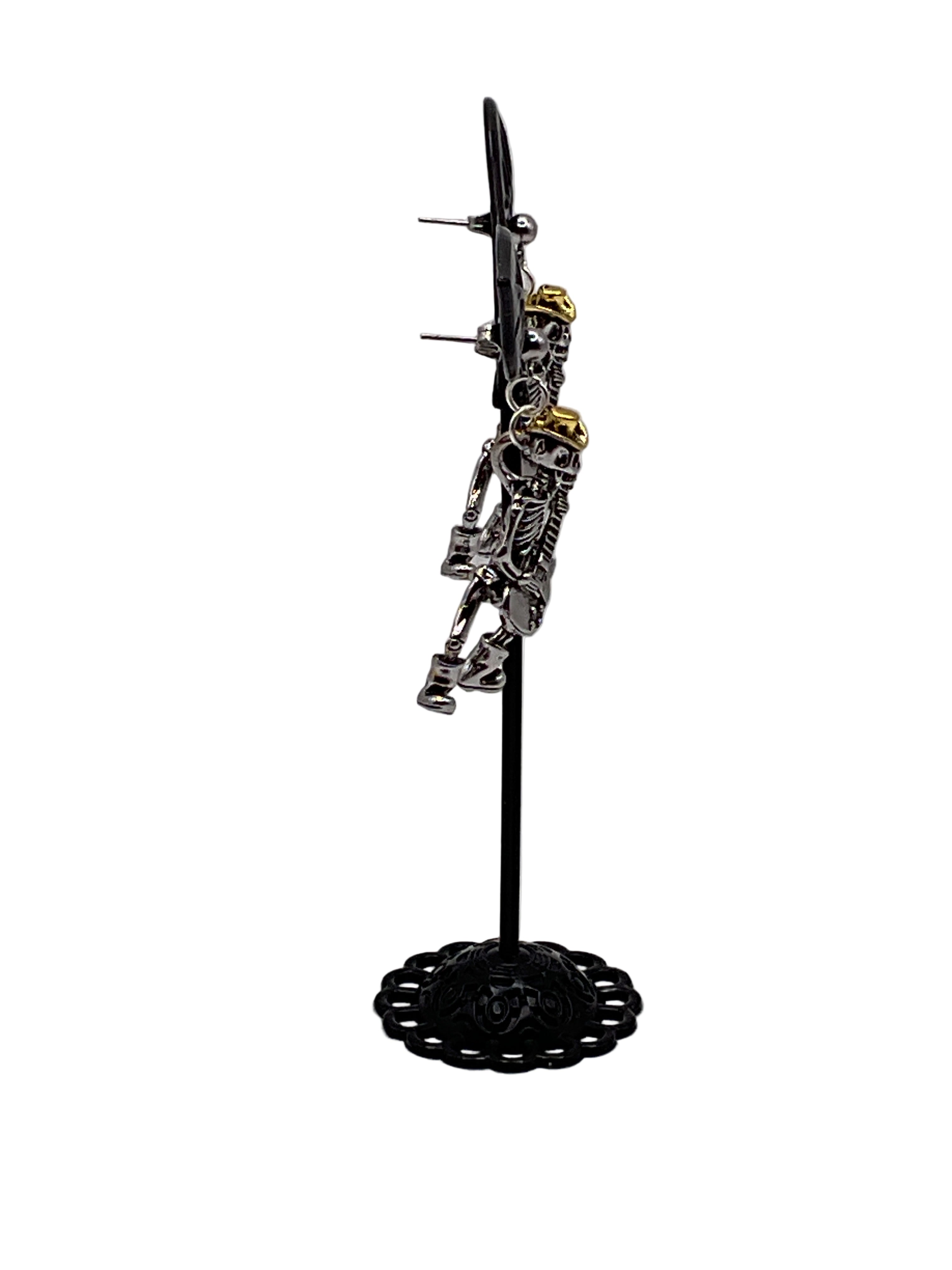 Cowboy skeleton earrings