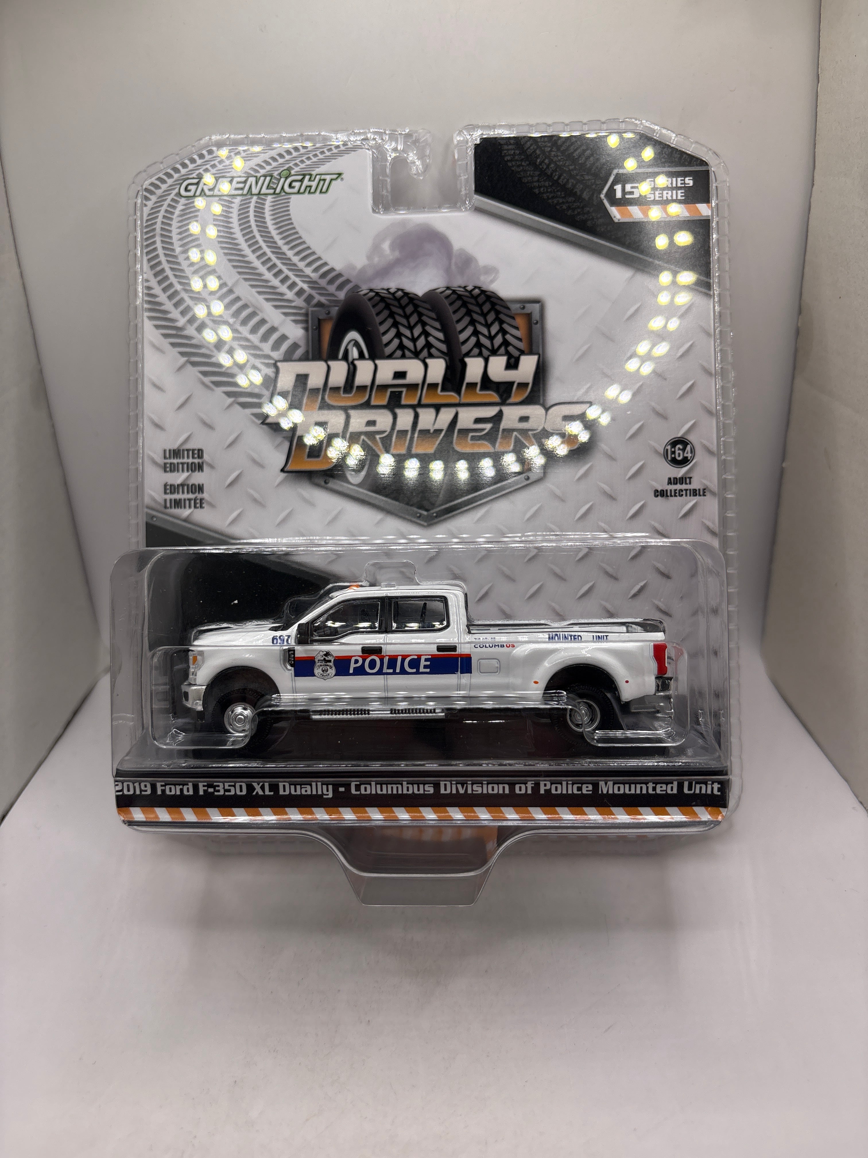 Greenlight 2019 Ford F-350 XL Dually-Columbus Division Of Police Mounted Unit Diecast