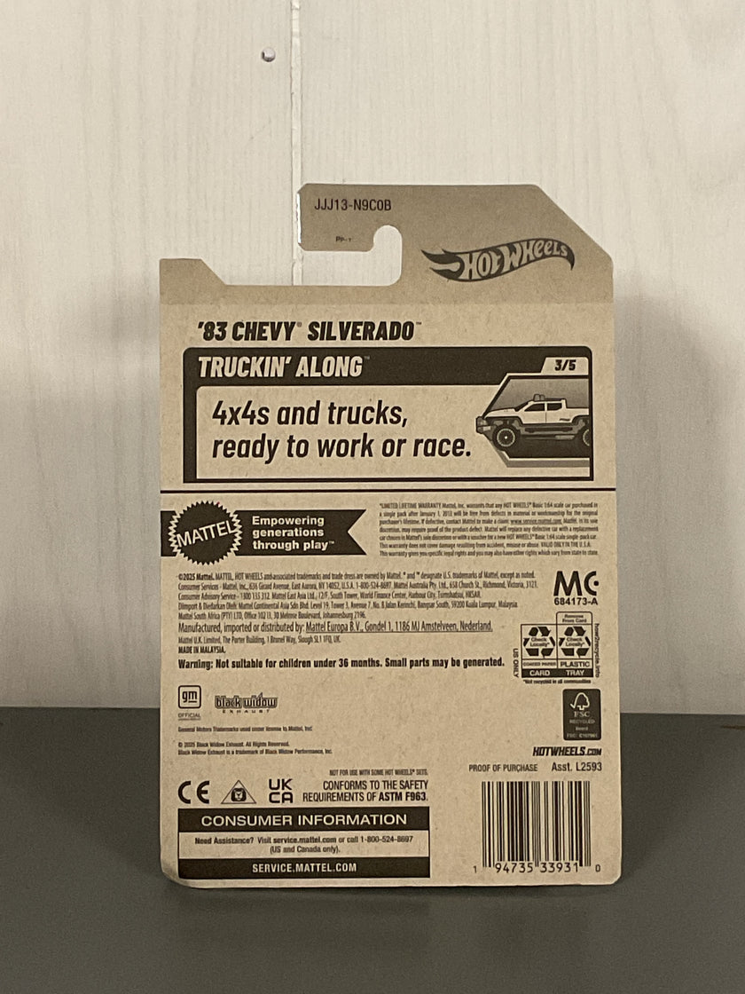 Hot Wheels ‘83 Chevy Silverado Diecast Black