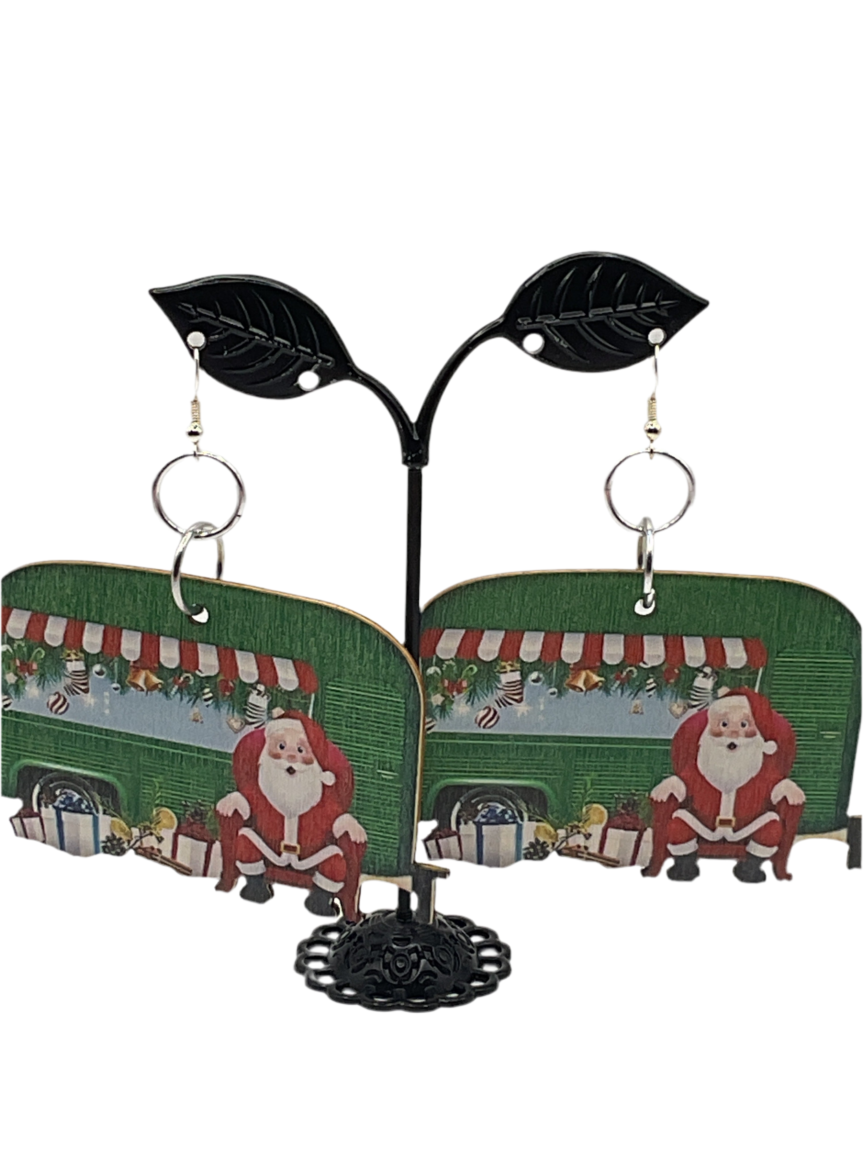 Large Christmas Santa Camper Earrings