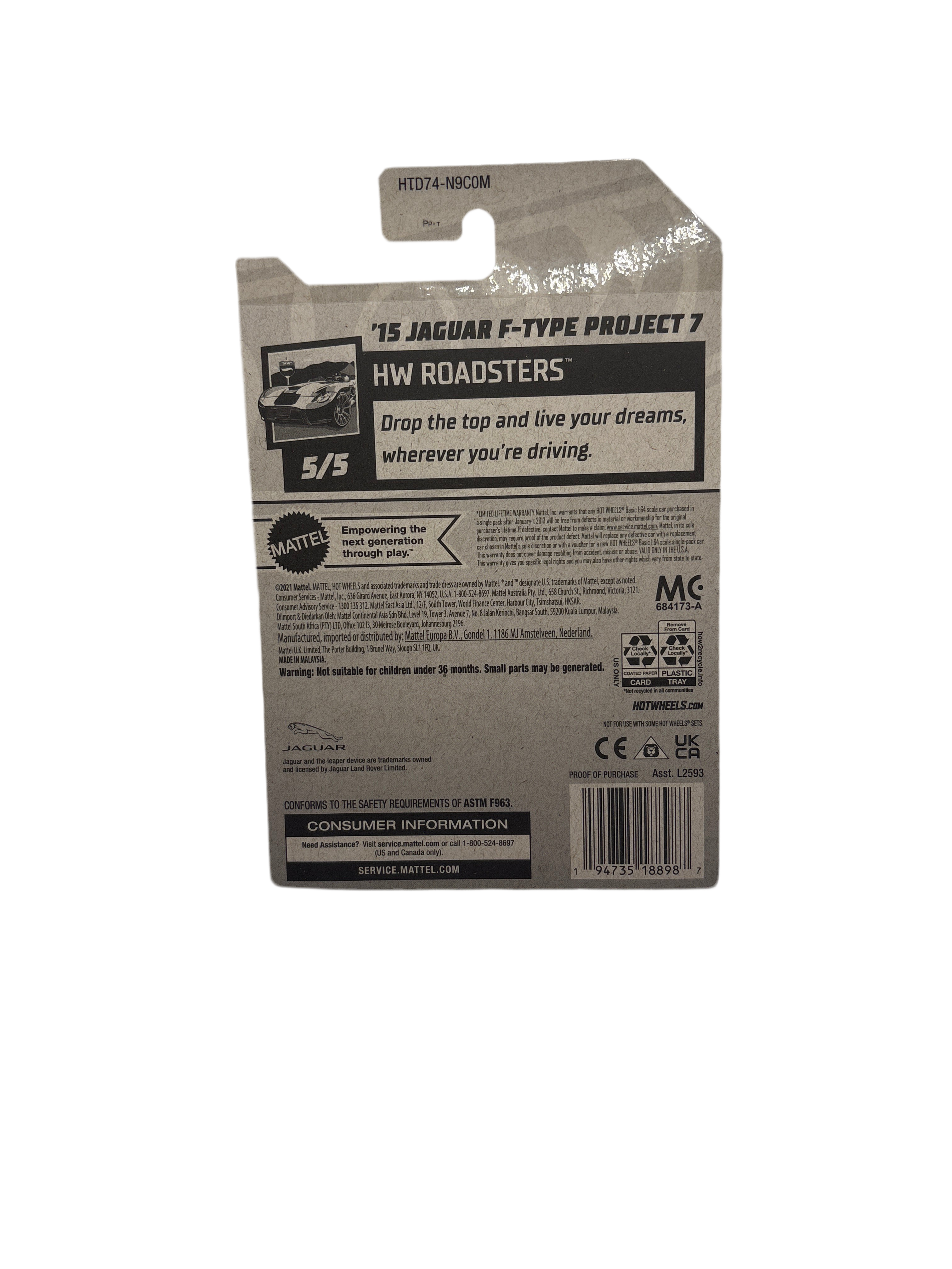 Hot Wheels 15 Jaguar F-Type Project 7 Diecast