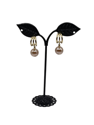 Dangling Tan Pearl Earrimgs