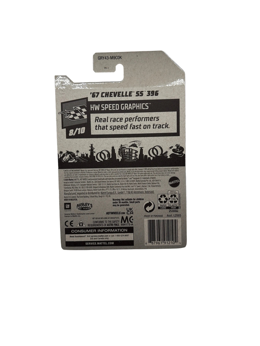 Hot Wheels 67 Chevelle SS 396 Diecast blue