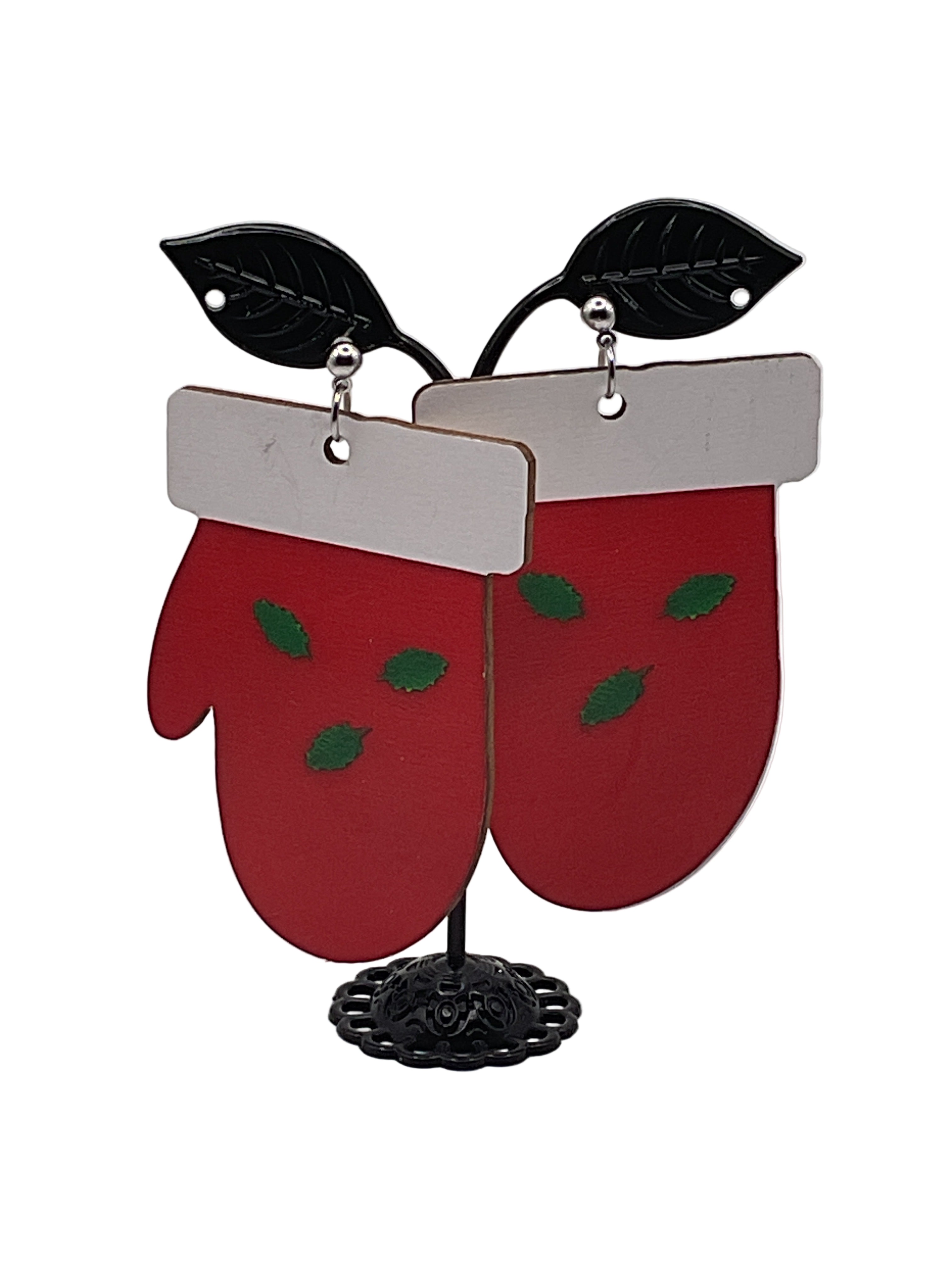 Wooden Christmas Earrings