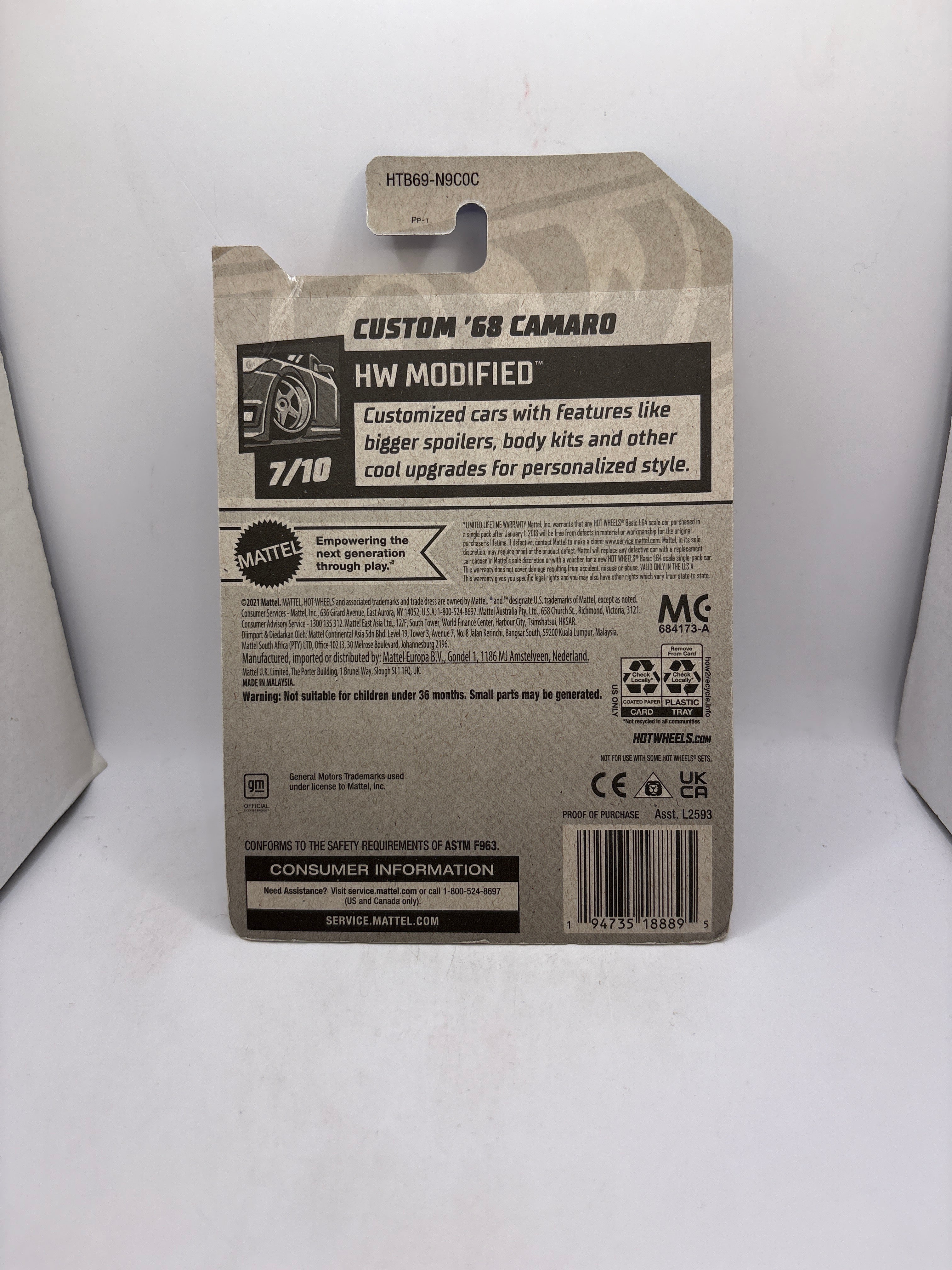 Hot Wheels Custom 68 Camaro Diecast