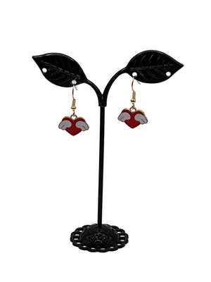 Heart with wings earrings