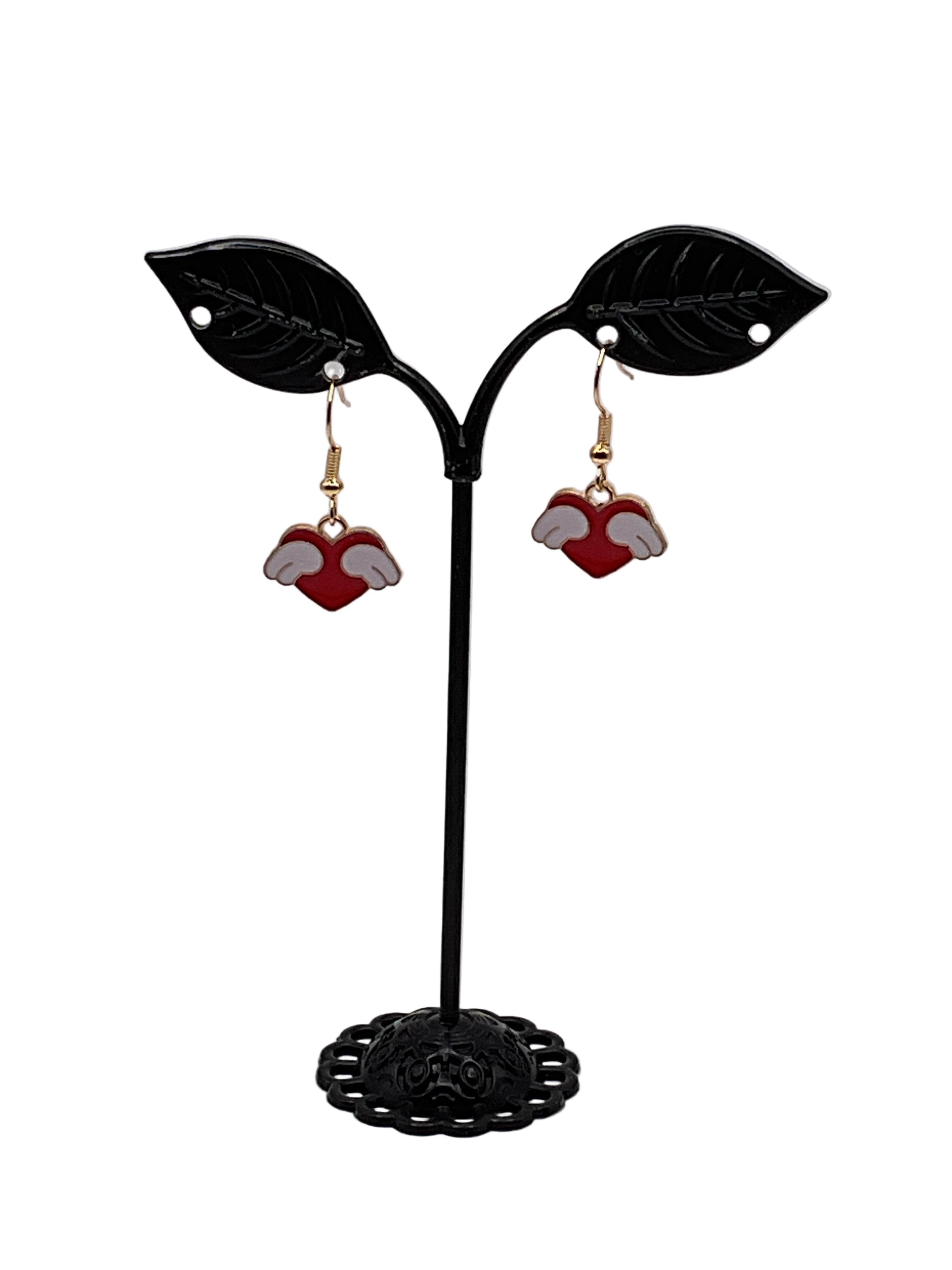 Heart with wings earrings