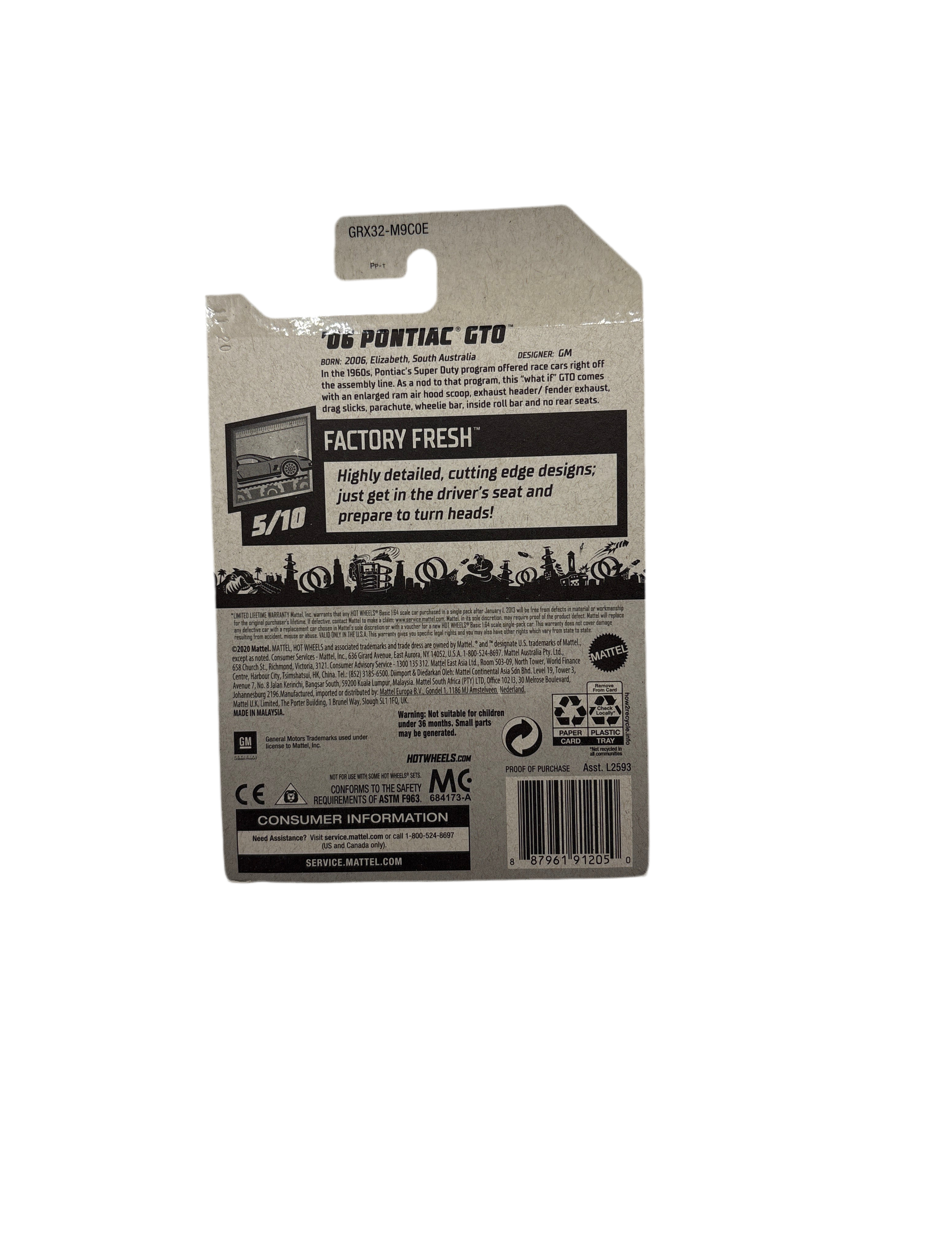 Hot Wheels 06 Pontiac GTO Diecast orange