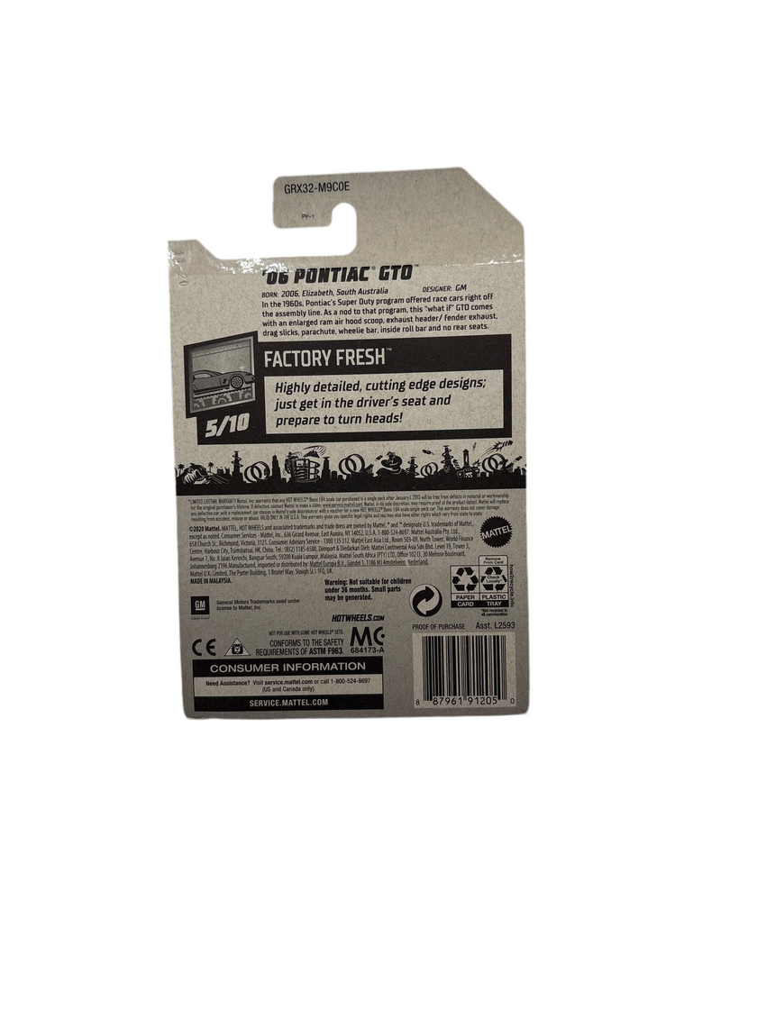 Hot Wheels 06 Pontiac GTO Diecast orange