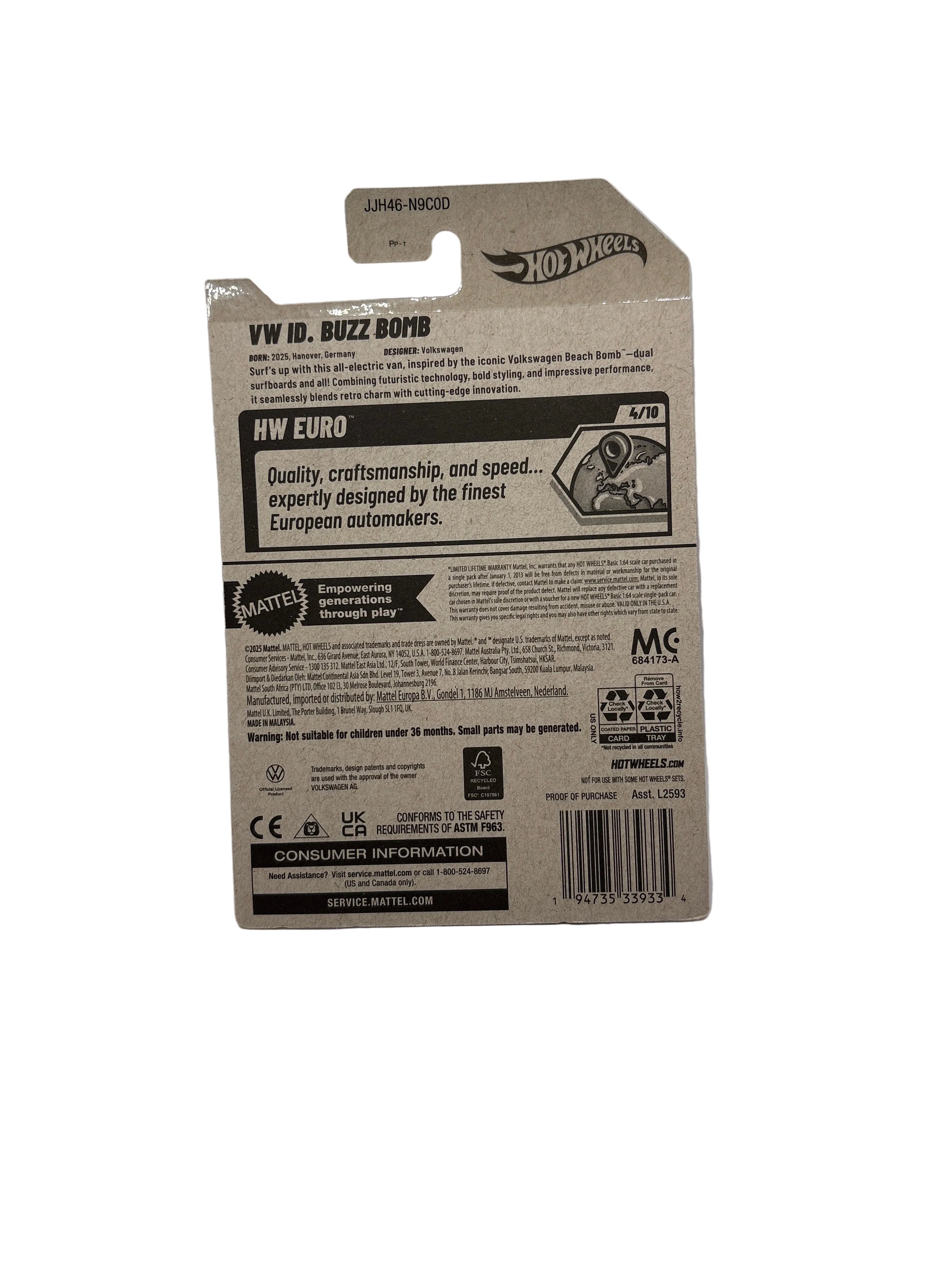 Hot Wheels VW ID. Buzz Bomb Diecast purple