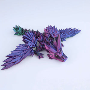 3D Printed Crystal Wing Tadling Dragon Fidget Toy – Articulated Fantasy Desk Toy Gift
