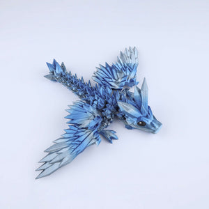 3D Printed Crystal Wing Tadling Dragon Fidget Toy – Articulated Fantasy Desk Toy Gift