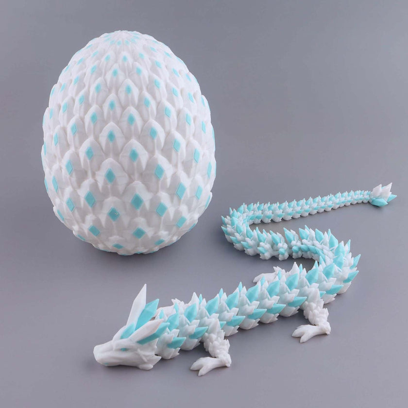 3D Printed Crystal Dragon Fidget Toy – Articulated Flexible Desk Toy Gift