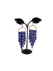 Blue Crystal Beaded Tassel Earrings