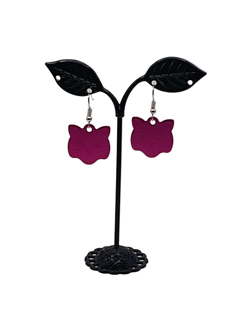 Cat Head Tag Earrings