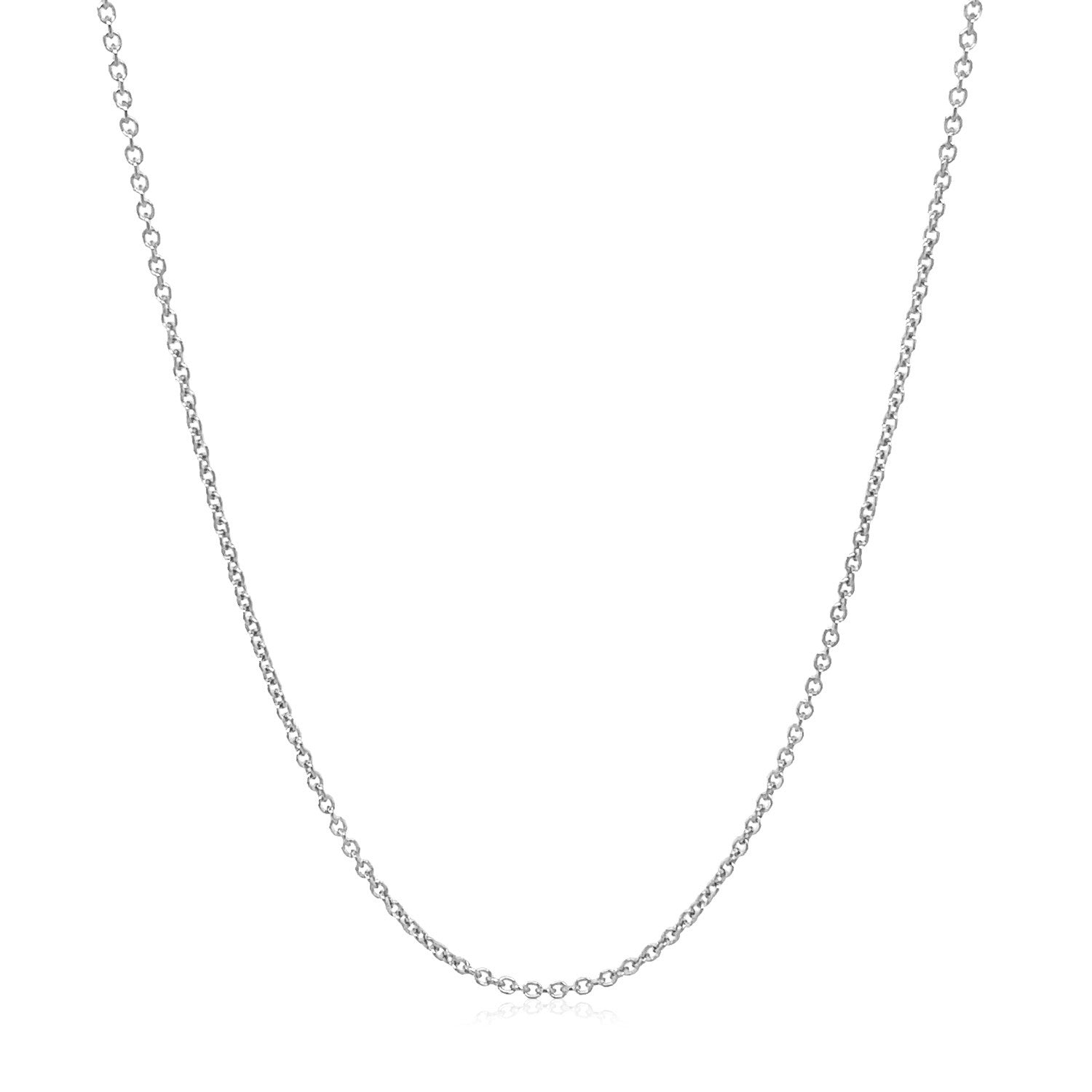 14k White Gold Round Cable Link Chain (1.20 mm)