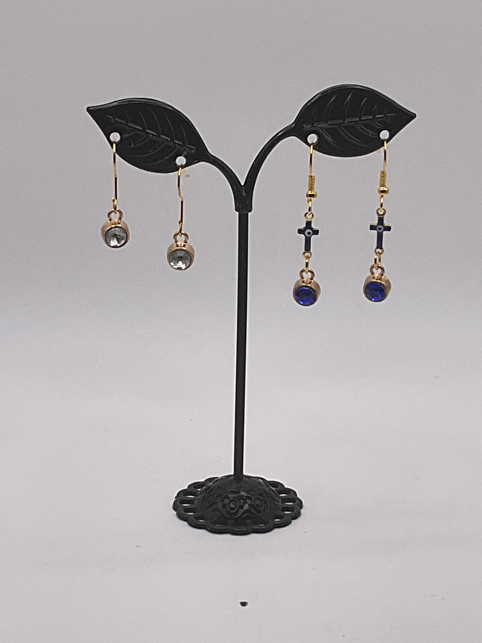 Crystal and Crosses Earrings