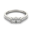 14k White Gold Round Two Stone Diamond Ring (3/4 cttw)