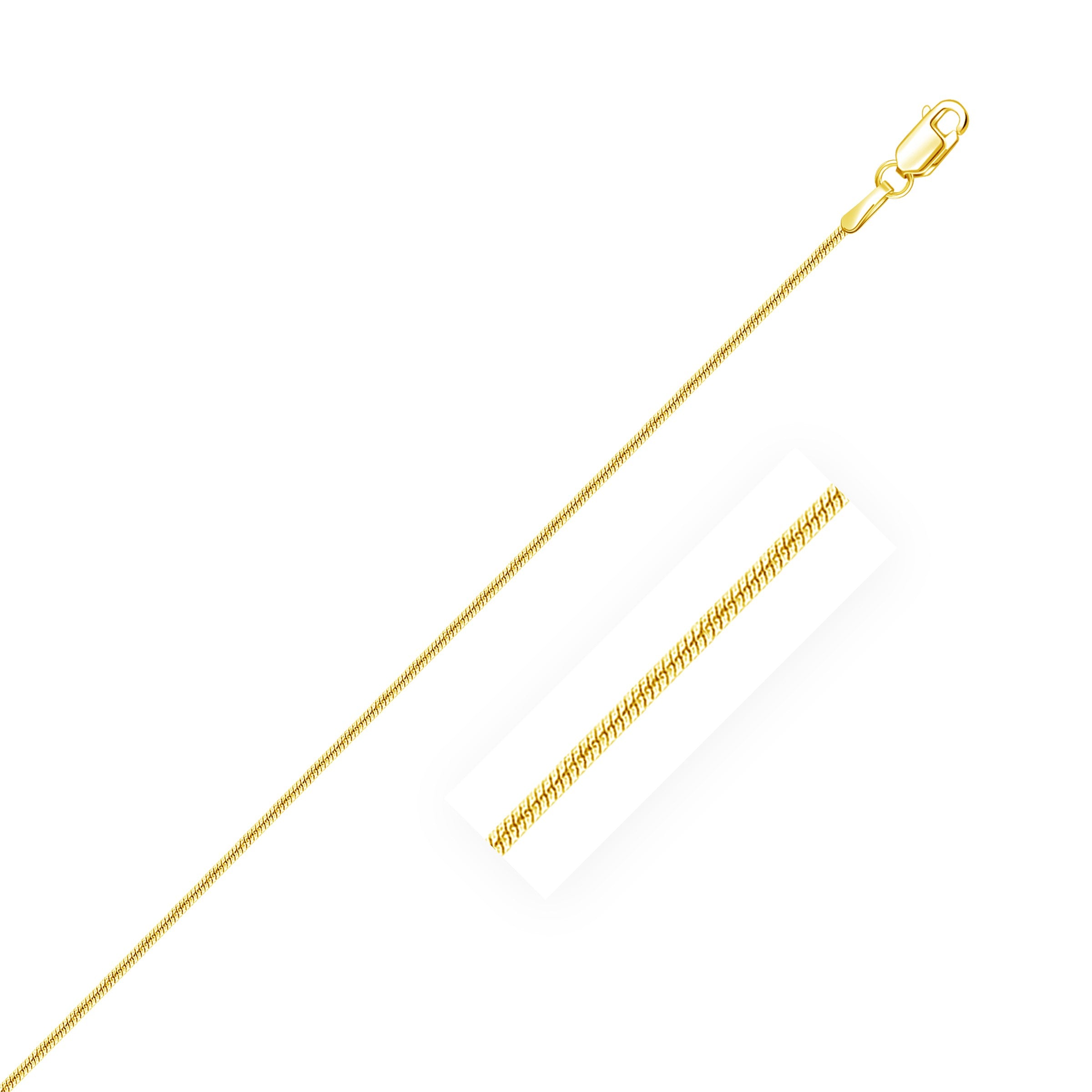 14k Yellow Gold Round Snake Chain (0.90 mm)