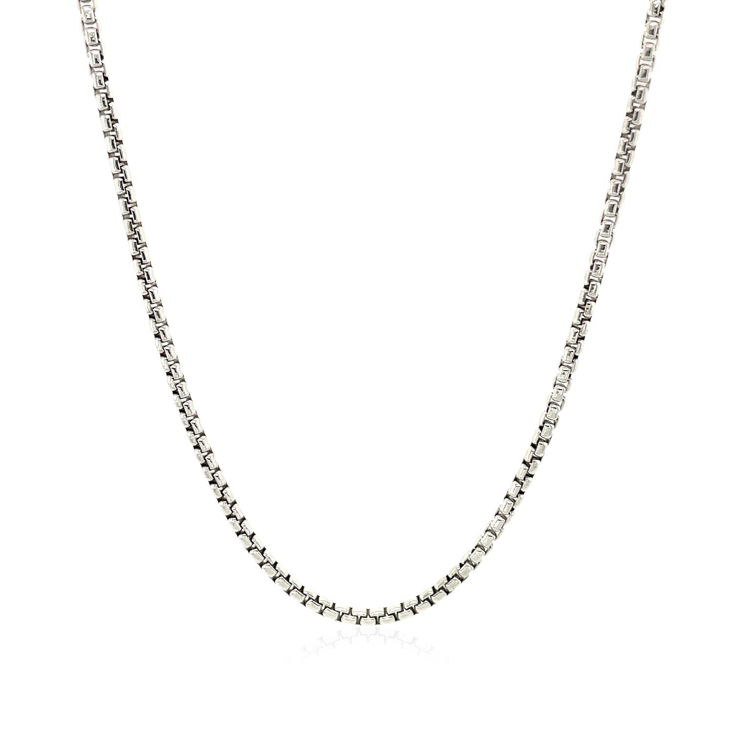 14k White Gold Round Box Chain (1.80 mm)