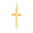 14k Yellow Gold Cross Pendant with Rounded Ends