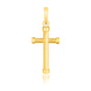 14k Yellow Gold Cross Pendant with Rounded Ends