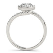 14k White Gold Halo Design Bypass Round Diamond Engagement Ring (5/8 cttw)