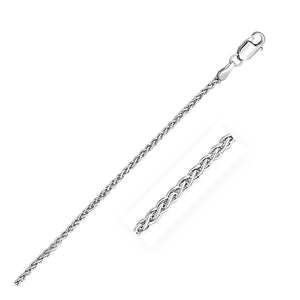 14k White Gold Round Wheat Chain (2.10 mm)