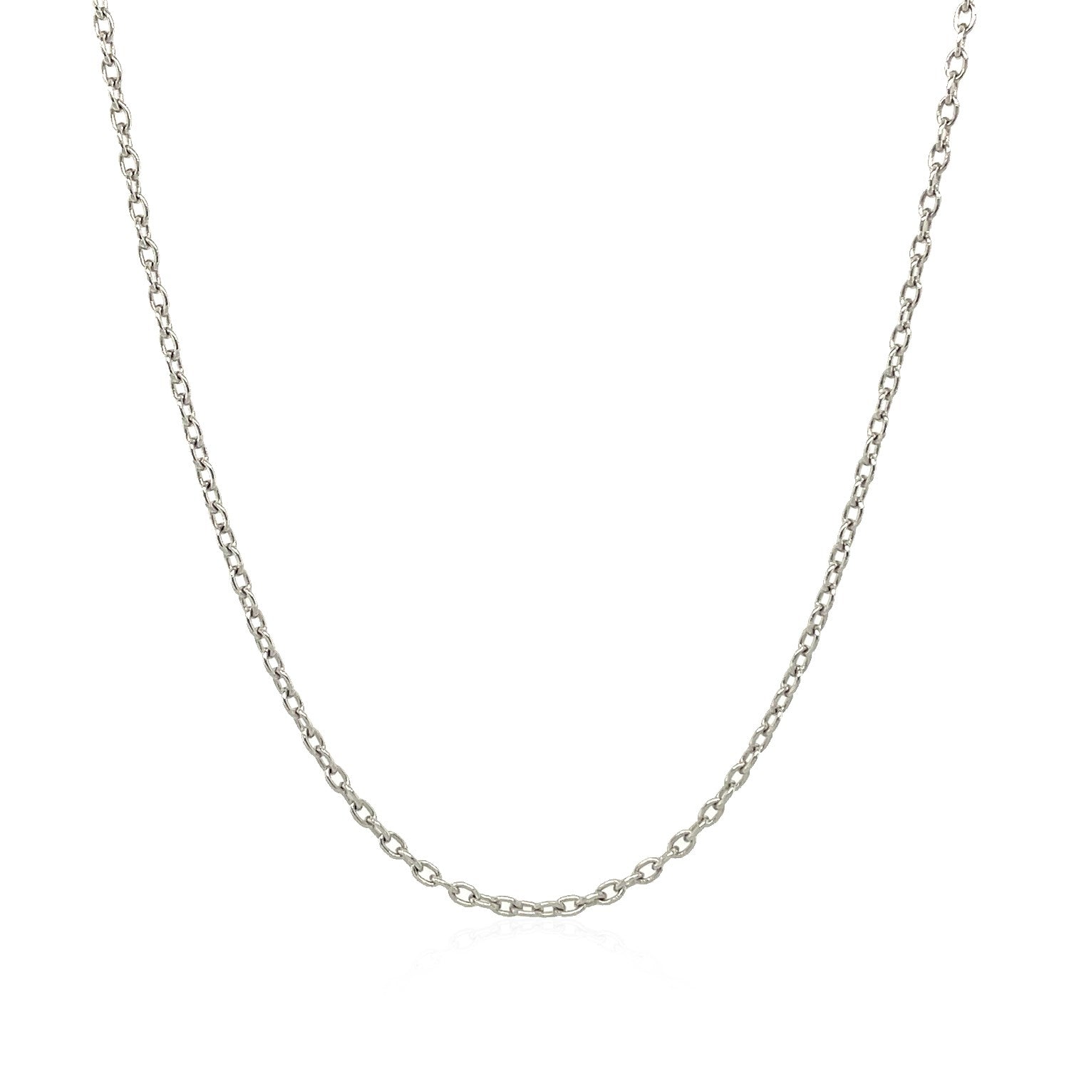 14k White Gold Round Cable Link Chain (1.50 mm)