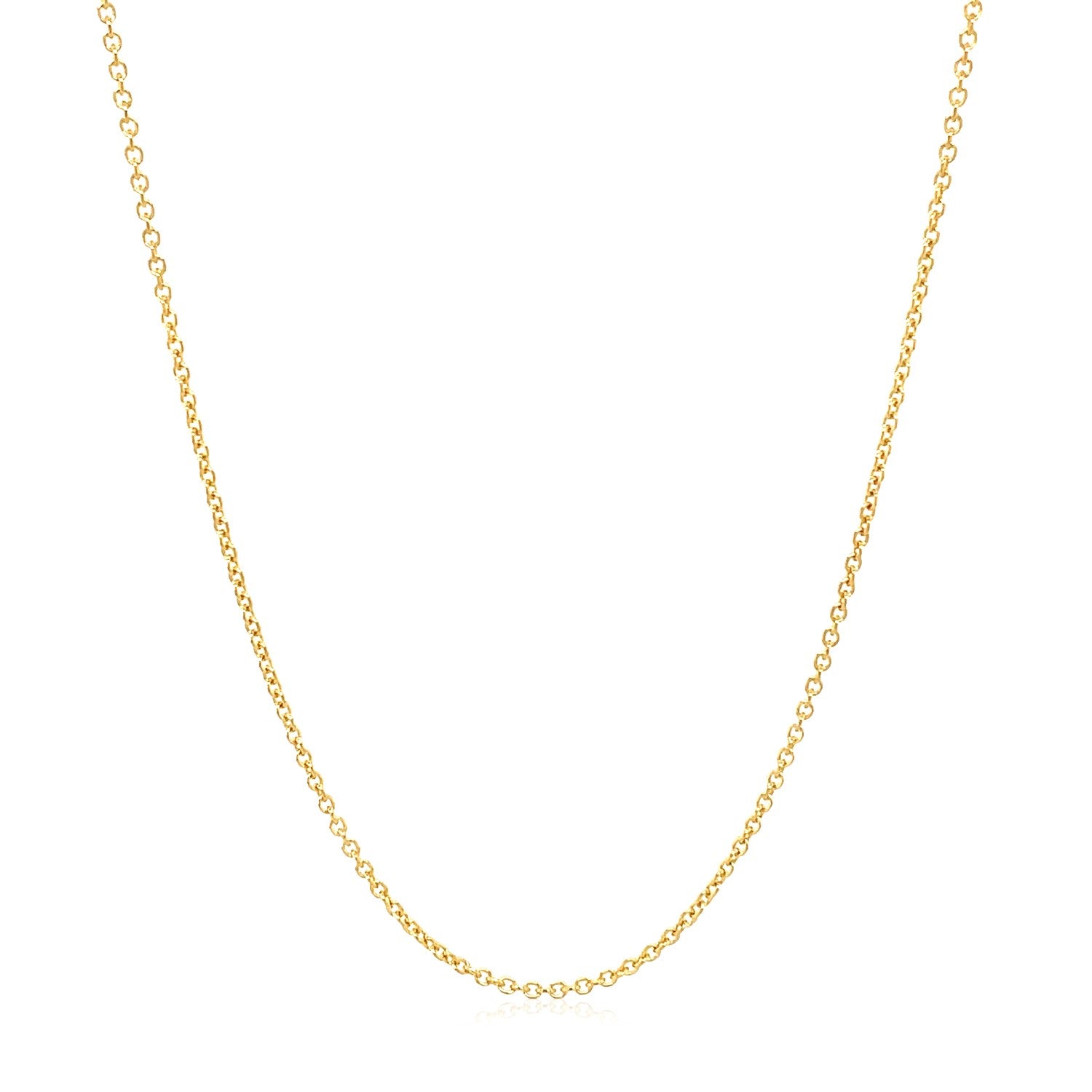 14k Yellow Gold Round Cable Link Chain (1.20 mm)