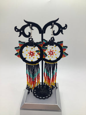 Peruvian black dreamcatcher earrings