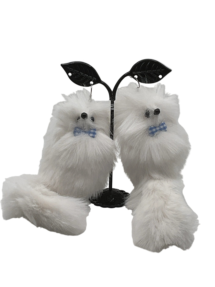 White Fox Earrings