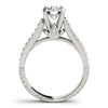 14k White Gold Round Diamond Engagement Ring with Pave Band (2 cttw)