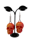 Orange Skull Earrings