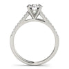 14k White Gold Pronged Round Diamond Engagement Ring (1 5/8 cttw)