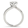 14k White Gold Bypass Style Solitaire Round Diamond Engagement Ring (1 cttw)