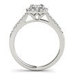 14k White Gold Square Outer Shape Round Diamond Engagement Ring (3/4 cttw)