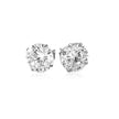 14k White Gold Round CZ Stud Earrings(8mm)