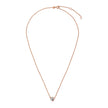 14k Rose Gold 17 inch Necklace with Round White Topaz