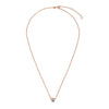 14k Rose Gold 17 inch Necklace with Round White Topaz