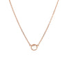 14k Rose Gold 17 inch Necklace with Round White Topaz