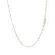 14k White Gold Necklace with Round Diamond Charms