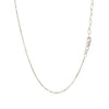 14k White Gold Necklace with Round Diamond Charms