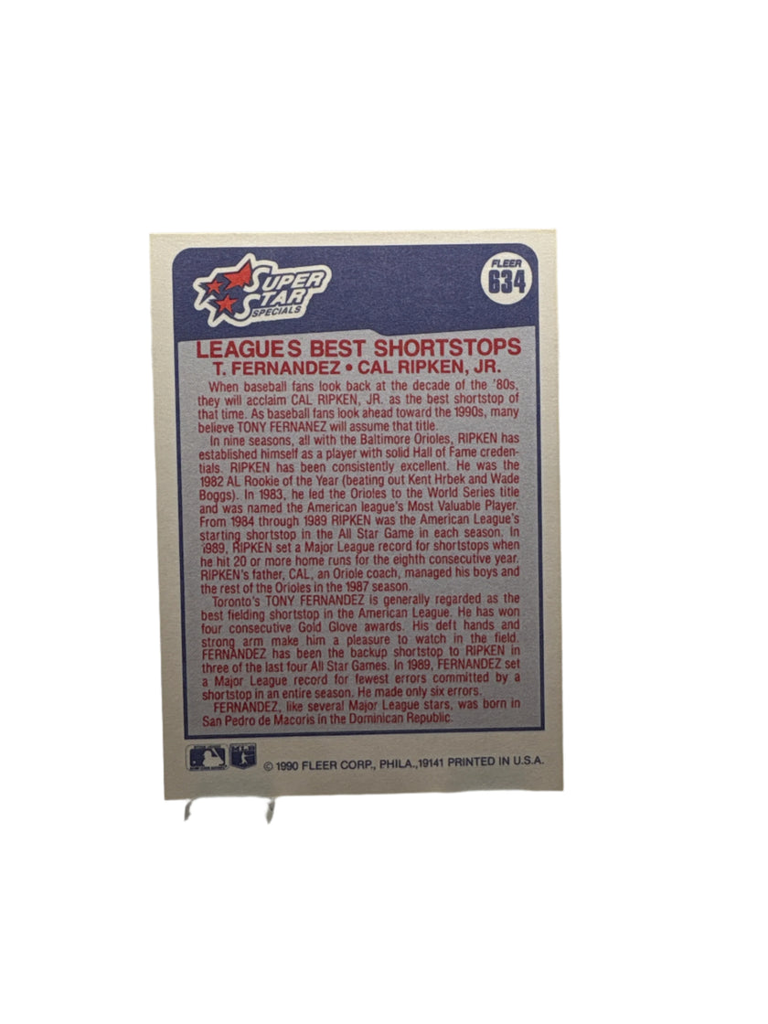 Fleer Tony Fernandez Cal Ripken Jr.