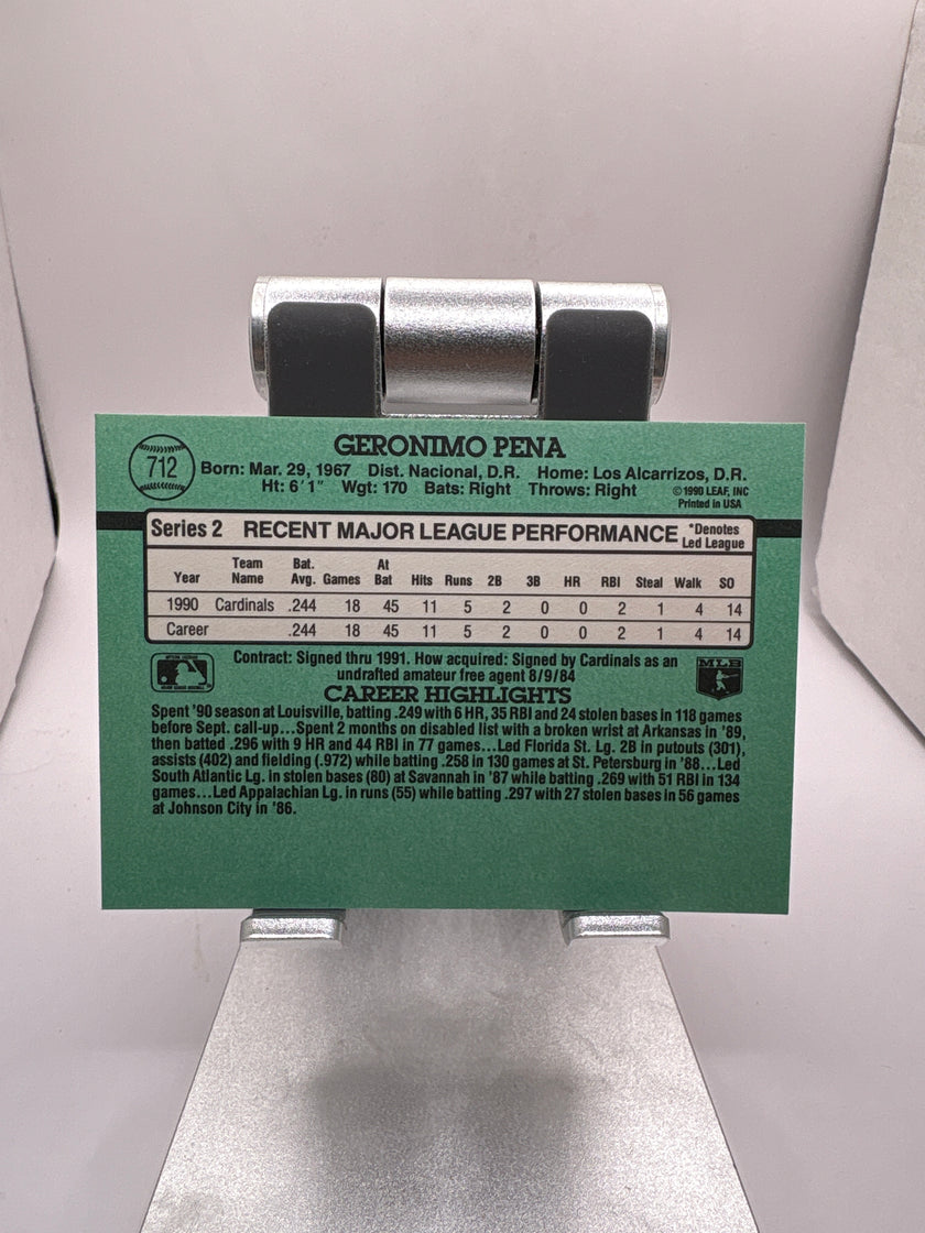 Tarjeta deportiva Donruss Gerónimo Peña