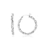 Sterling Silver Round Twisted Hoop Earrings(3x20mm)