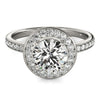 14k White Gold Round Halo Diamond Engagement Ring (1 1/2 cttw)