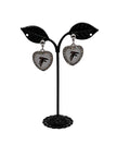 Football Heart And Crystal Earrings