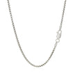 Sterling Silver Rhodium Plated Round Box Chain (1.80 mm)