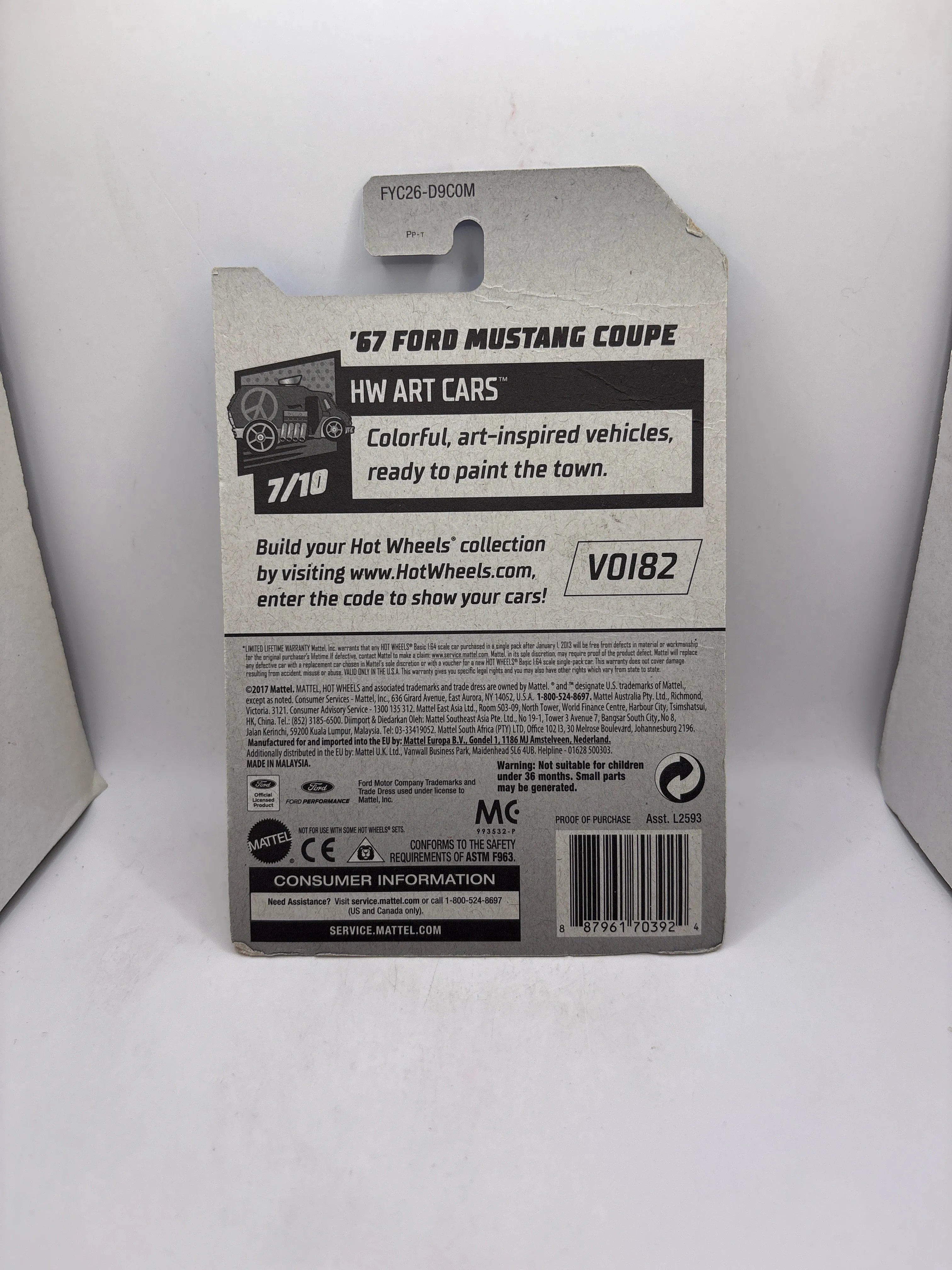 Hot Wheels 67 Ford Mustang Coupe Diecast